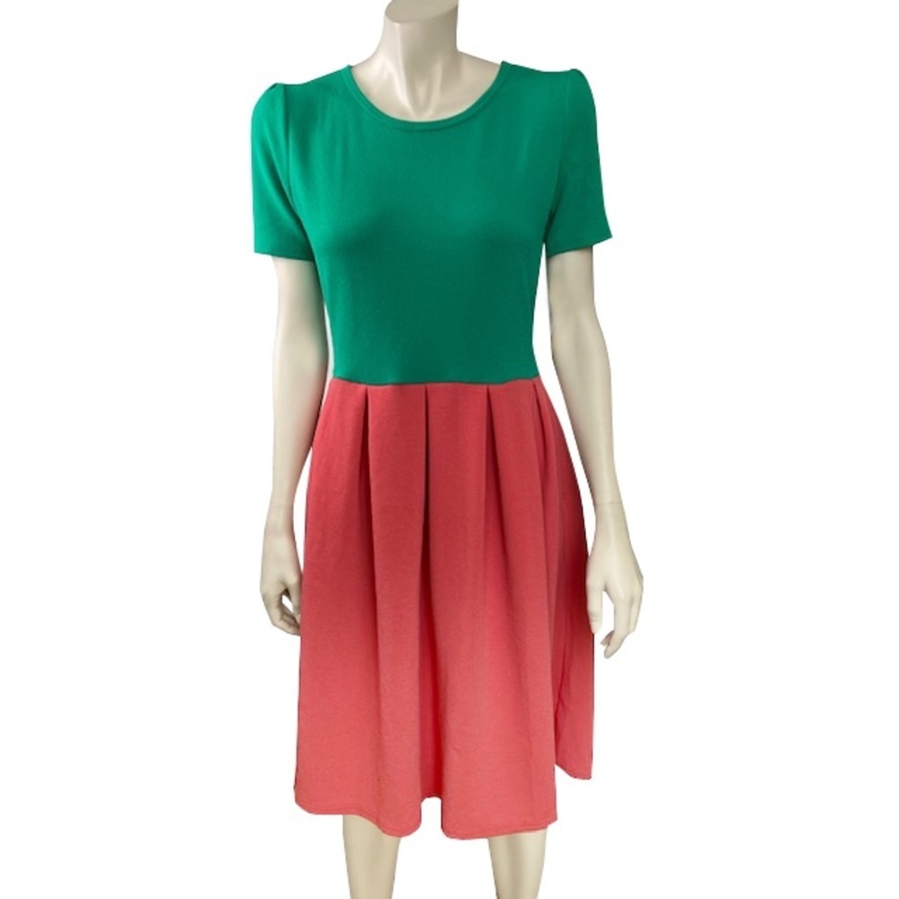 Lularoe‎ Amelia Orange & Green Dress